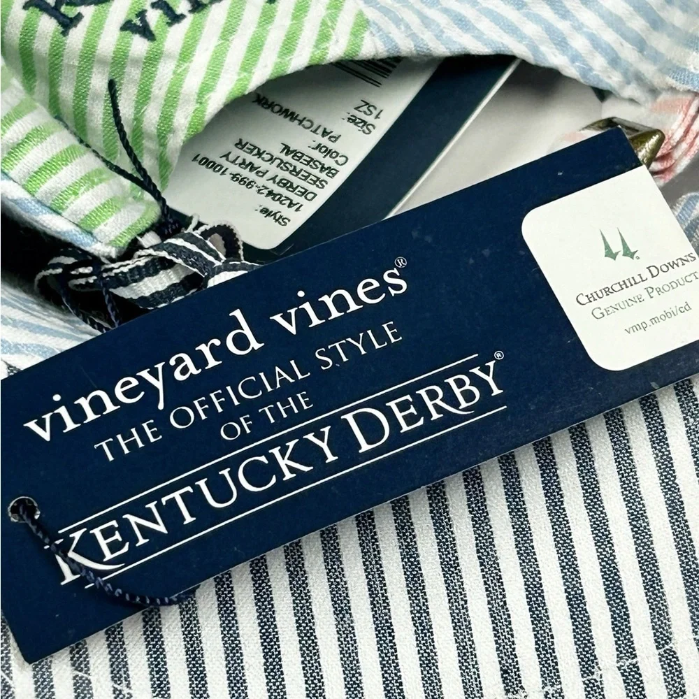 Vineyard Vines 2017 Kentucky Derby 143 seersucker adult baseball cap NWT